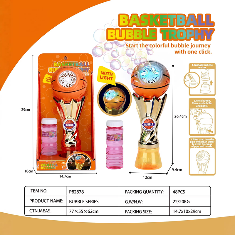 Leuchtende Seifenblasenpumpe für Fußball- und Basketballpokale