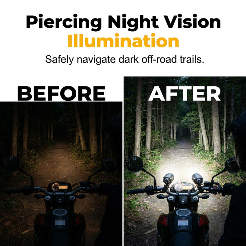 🏍️ 50% RABATT! 💡 Universal Motorrad LED Scheinwerfer – Zweifarbiges Zusatz-Fahrlicht – Weiß/Amber, wasserdicht & einfach zu montieren – erhöht die Sichtbarkeit bei Tag und Nacht – perfekt für Straße und Gelände 🌙