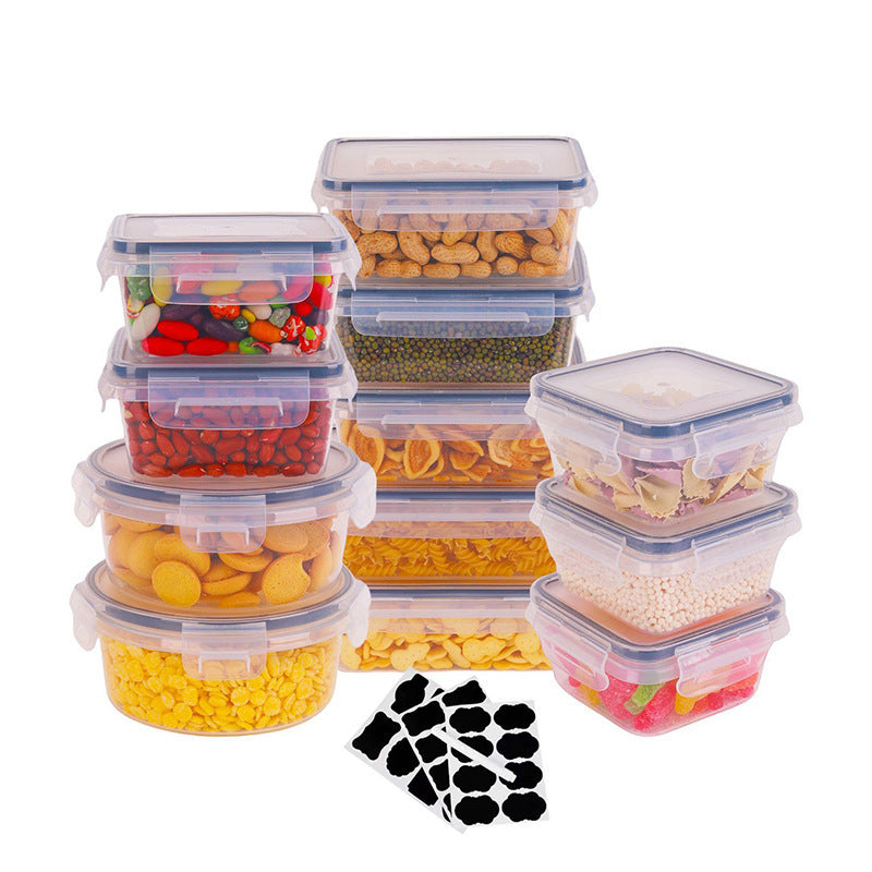 🍱 Vorratsdosen-Set mit Deckeln – 12/16-teiliges Set, ♻️ wiederverwendbar – 💧 auslaufsicher, geeignet für Gefrierschrank ❄️, Backofen 🔥, Mikrowelle ⏲️ und Spülmaschine 🍽️