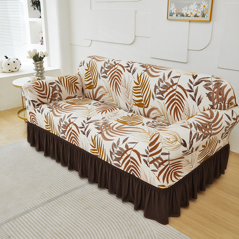 🛋️ Elastischer Sofabezug mit Volant – Bedruckter, rutschfester Schutzbezug gegen Schmutz und Flecken