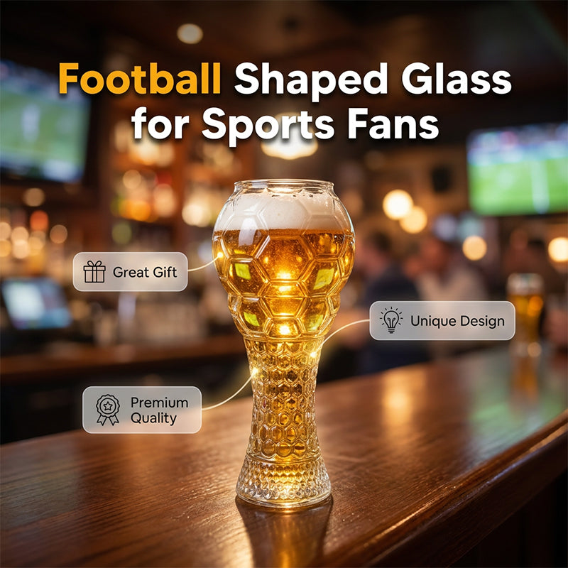 Fußballförmiges Glas für Sportfans