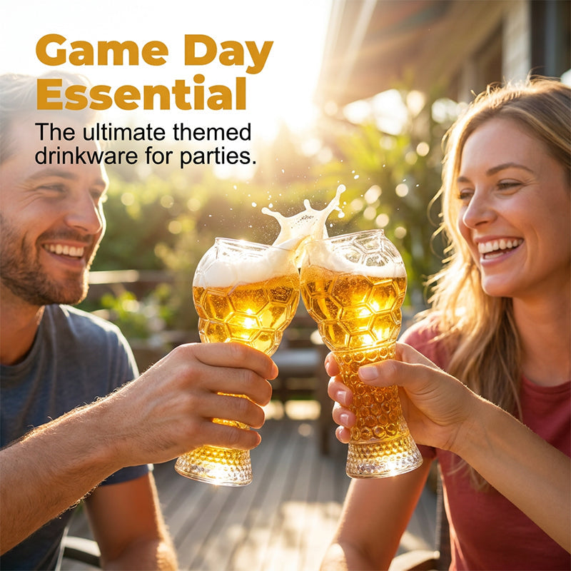 Fußballförmiges Glas für Sportfans