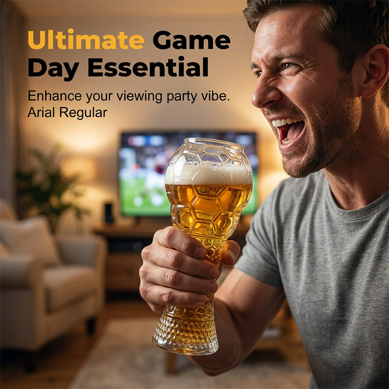 Fußballförmiges Glas für Sportfans