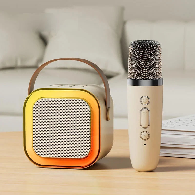 Mini-Karaoke-Maschine für Kinder mit drahtlosen Mikrofonen