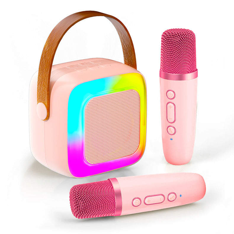 Mini-Karaoke-Maschine für Kinder mit drahtlosen Mikrofonen
