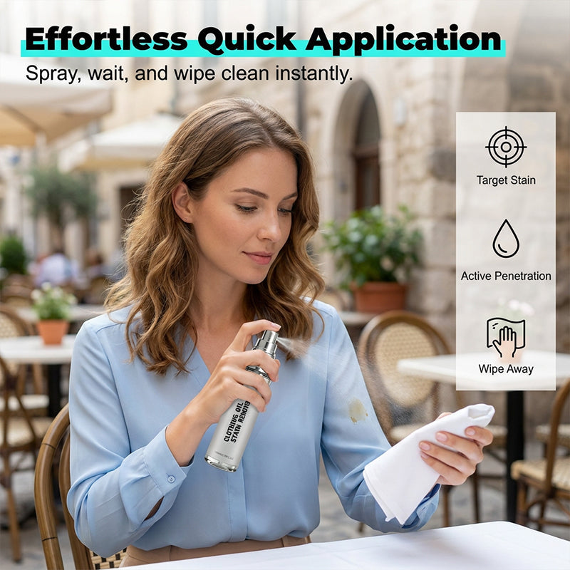 🧥✨ Fleckenentferner-Spray – Soforthilfe bei Öl & Kaffee ✨🧼 Ohne Nachspülen, schonend zu Stoffen – 100 ml für unterwegs.