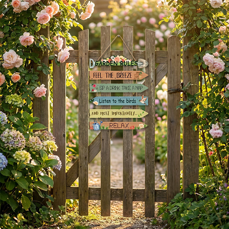 Rustikales Garten-Hängeschild aus Holz, Wanddekoration