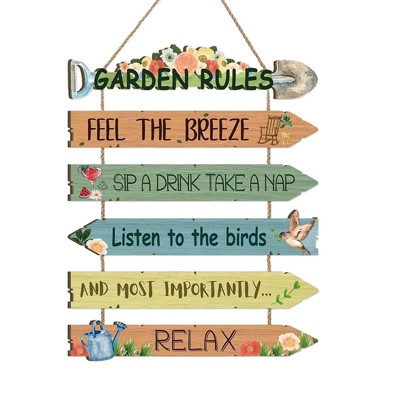 Rustikales Garten-Hängeschild aus Holz, Wanddekoration