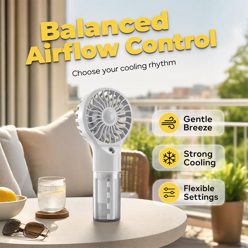 🥳HEISSER SALE 2026🥳💞50.000+ VERKAUFT!  🏖️❄️Tragbarer Handventilator mit Nebelfunktion💦