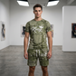 🔥Herren Lässiges Kunstdenim-Print T-Shirt & Shorts Set