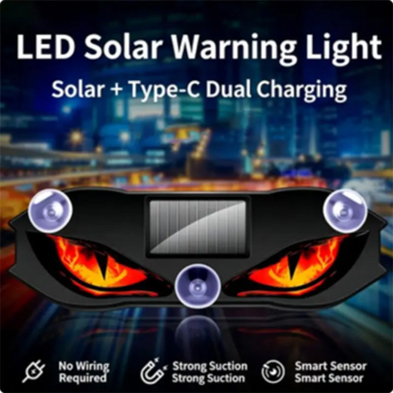 Solarbetriebene LED-Warnleuchte fürs Auto