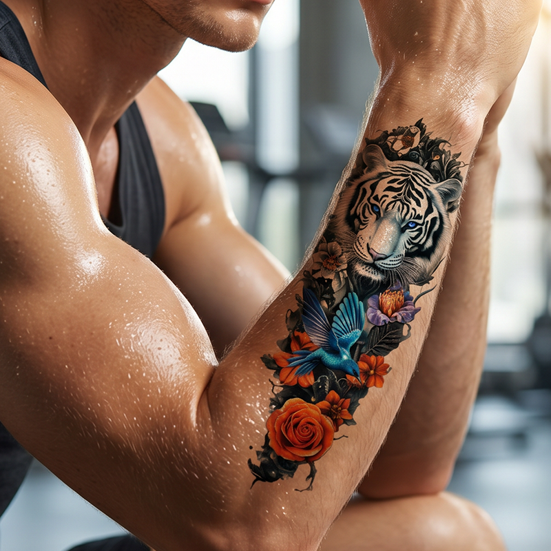 Große temporäre Tattoos für den gesamten Ärmel