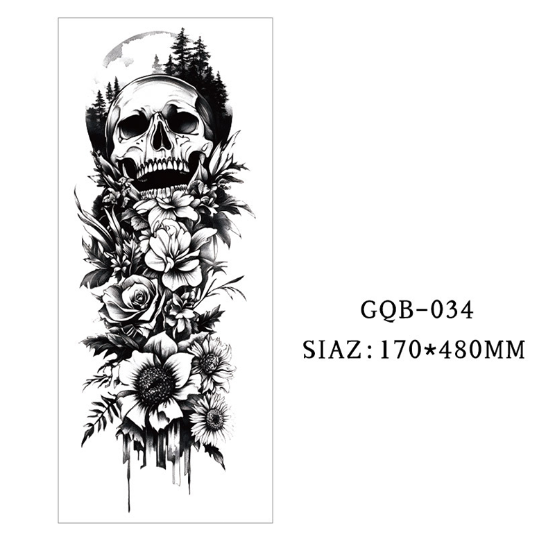 Große temporäre Tattoos für den gesamten Ärmel