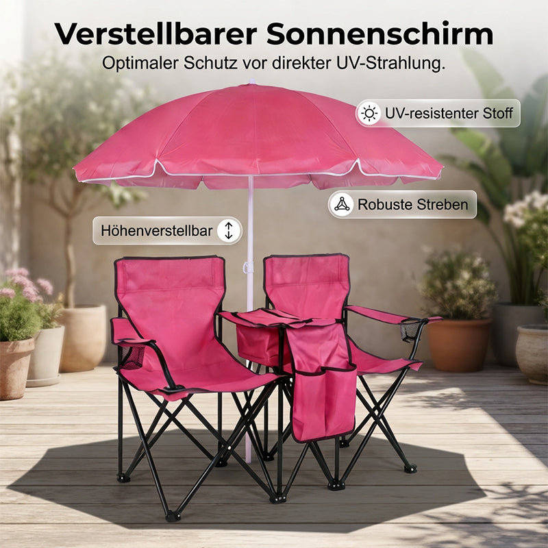 Leichter Doppelsitzer-Klappstuhl