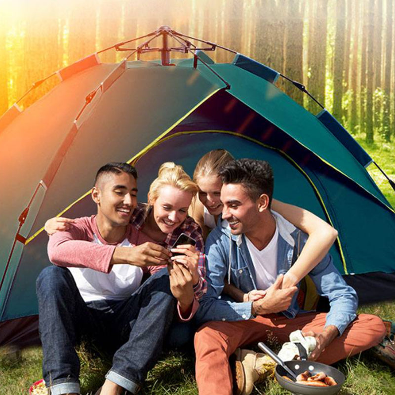 🔥Sonderangebot – Automatisches, schnell aufzubauendes, regensicheres Campingzelt-Set