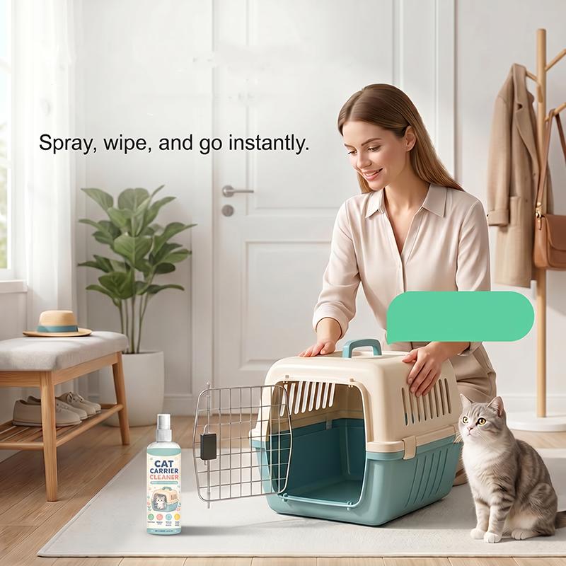 Reinigungsspray für tragbare Katzentransportboxen