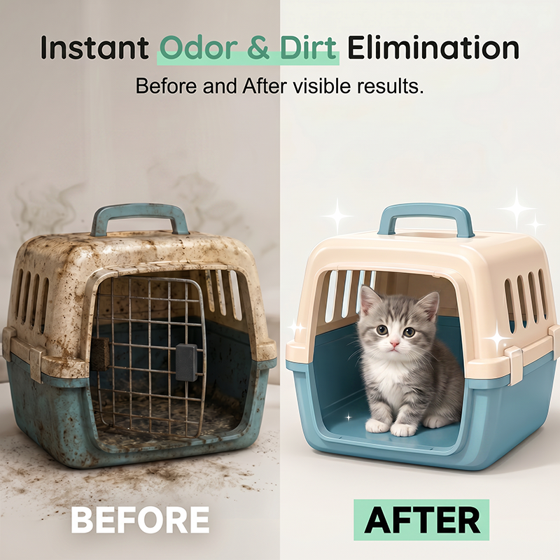 Reinigungsspray für tragbare Katzentransportboxen