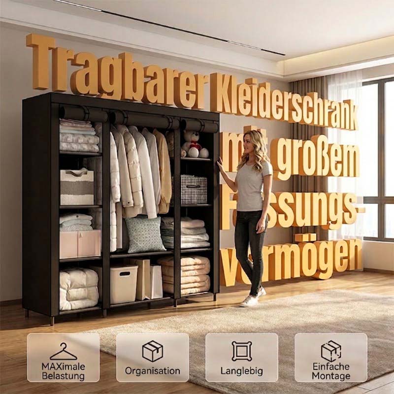 Einfach zu montierender Kleiderschrank aus Vliesstoff