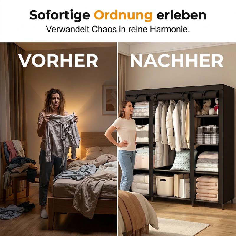 Einfach zu montierender Kleiderschrank aus Vliesstoff
