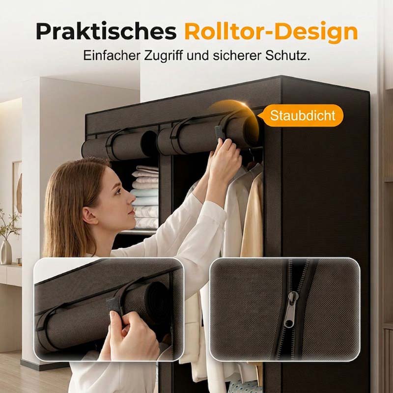 Einfach zu montierender Kleiderschrank aus Vliesstoff