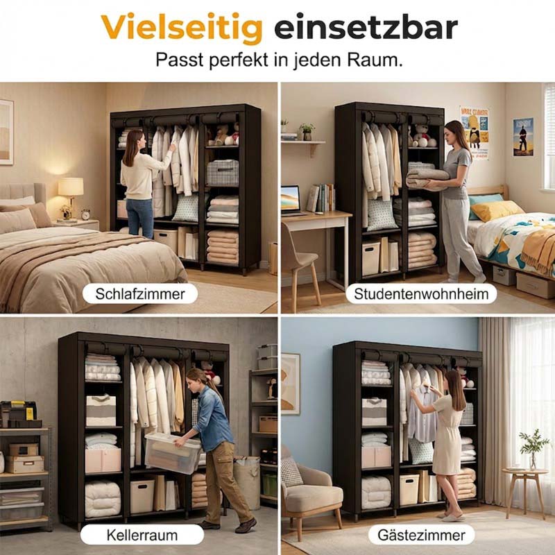 Einfach zu montierender Kleiderschrank aus Vliesstoff