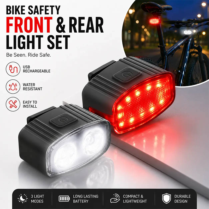 Wiederaufladbares Fahrrad-Vorder- und Rücklicht