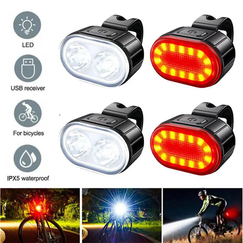 Wiederaufladbares Fahrrad-Vorder- und Rücklicht