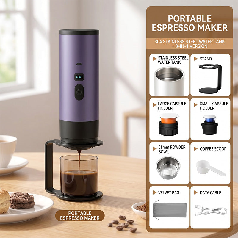 ☕🚗 70% RABATT! Tragbare Espressomaschine für Reisen – Kompakt, akkubetrieben & perfekt für frischen Kaffee unterwegs, im Auto oder Zelt ⛺✨