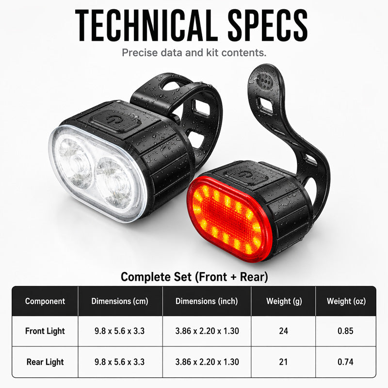 🚴💡 USB-aufladbares Fahrradlicht-Set – Helles LED-Licht, USB-aufladbar & einfache Montage – Perfekt für Nachtfahrten & städtisches Pendeln 🚦