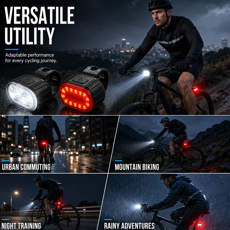 🚴💡 USB-aufladbares Fahrradlicht-Set – Helles LED-Licht, USB-aufladbar & einfache Montage – Perfekt für Nachtfahrten & städtisches Pendeln 🚦