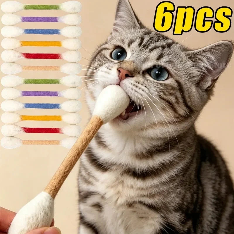 Interaktives Wattestäbchen-Katzenspielzeug mit Katzenminze