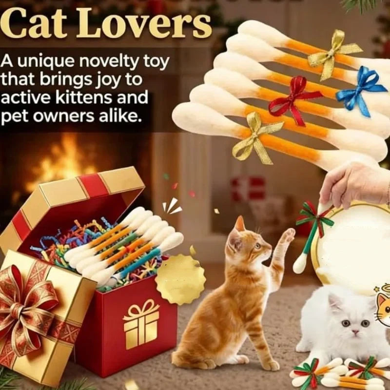 Interaktives Wattestäbchen-Katzenspielzeug mit Katzenminze