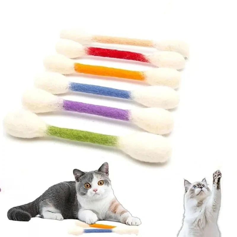 Interaktives Wattestäbchen-Katzenspielzeug mit Katzenminze
