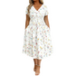 🌸 Blumiges V-Ausschnitt-Kleid mit Taillendrehung – elegant und lässig für jeden Anlass