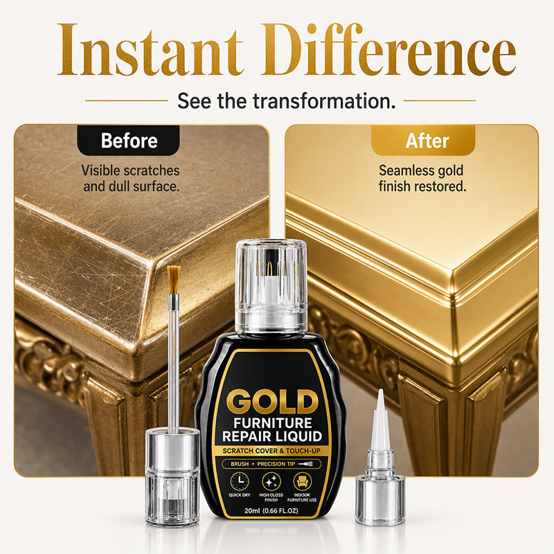 Goldene Möbelreparaturfarbe