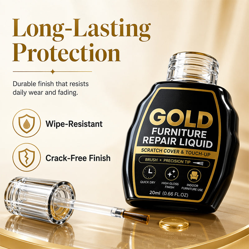 Goldene Möbelreparaturfarbe