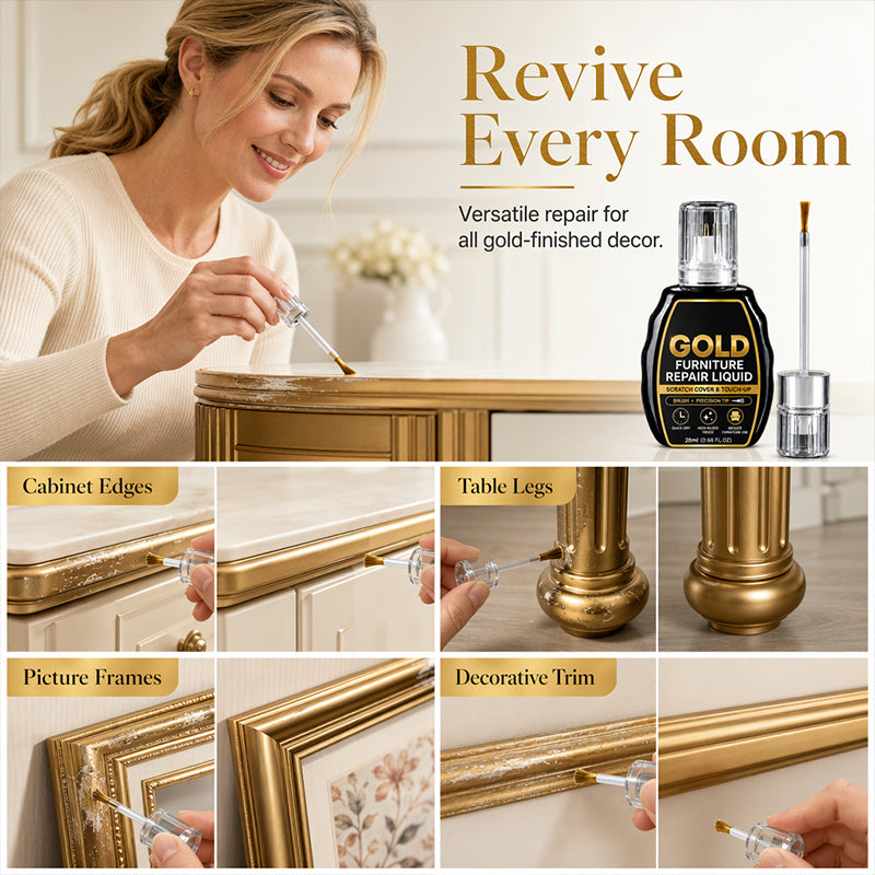 Goldene Möbelreparaturfarbe