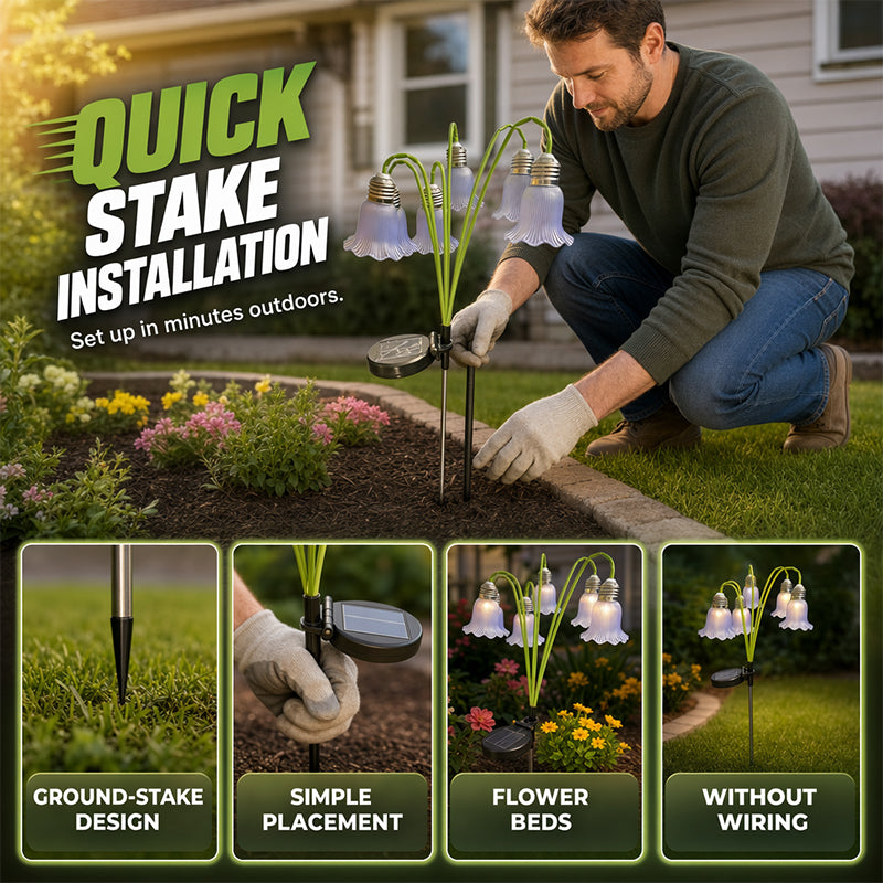 📢📢50% RABATT !!⏰Solar-Blumenleuchten, Gartendekoration für den Außenbereich