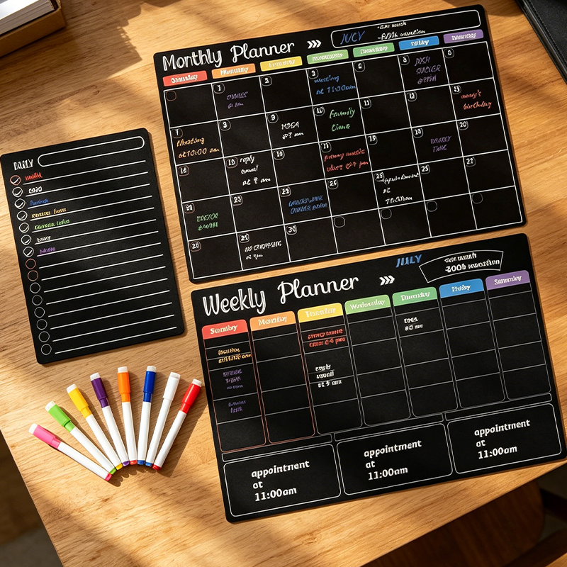 Magnetisches Kühlschrankkalender-Planer-Set mit Markern