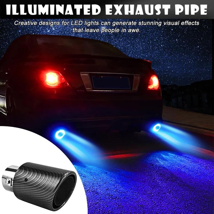 💥Neujahrs-Sonderangebot🎉 Auto-Tuning: Auspuffrohr aus Carbonfaser mit LED-Beleuchtung (hochtemperaturbeständig)