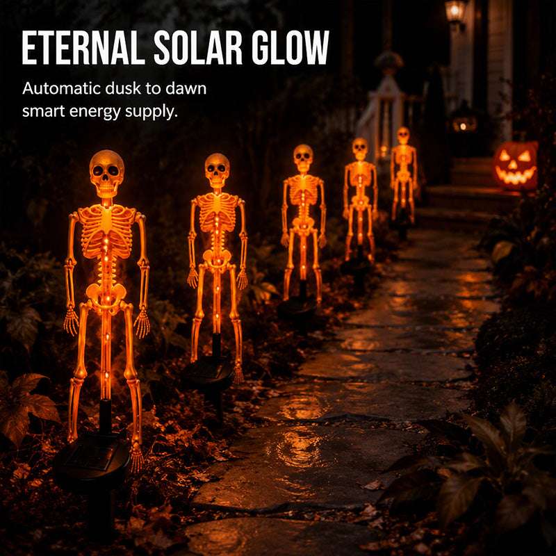 Solar-Skelett-Erdspießleuchten – wasserdichte Halloween-Dekoleuchten für den Außenbereich