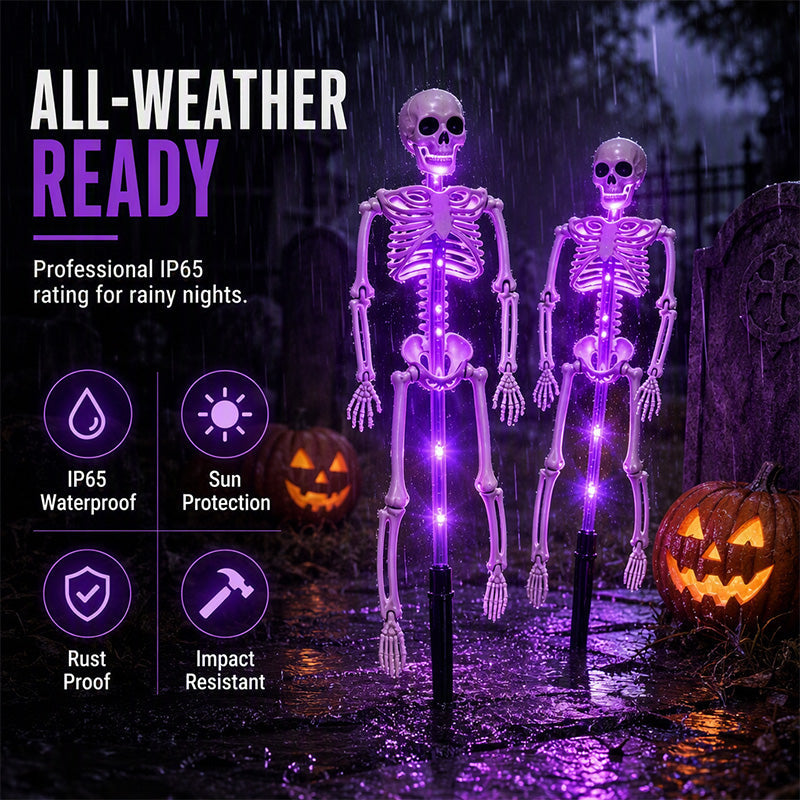 Solar-Skelett-Erdspießleuchten – wasserdichte Halloween-Dekoleuchten für den Außenbereich