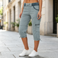Hoch taillierte Cargo-Caprihosen für Damen