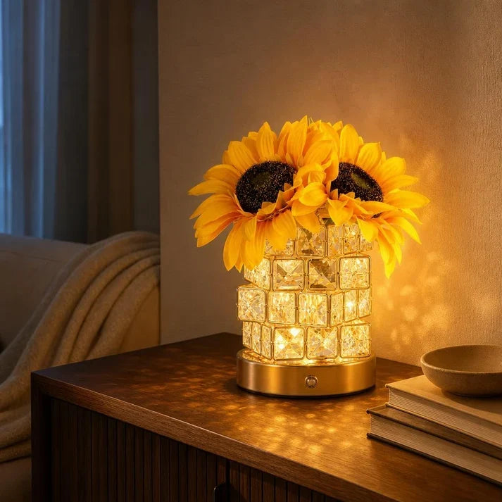 Sonnenblumen-Nachttischlampe