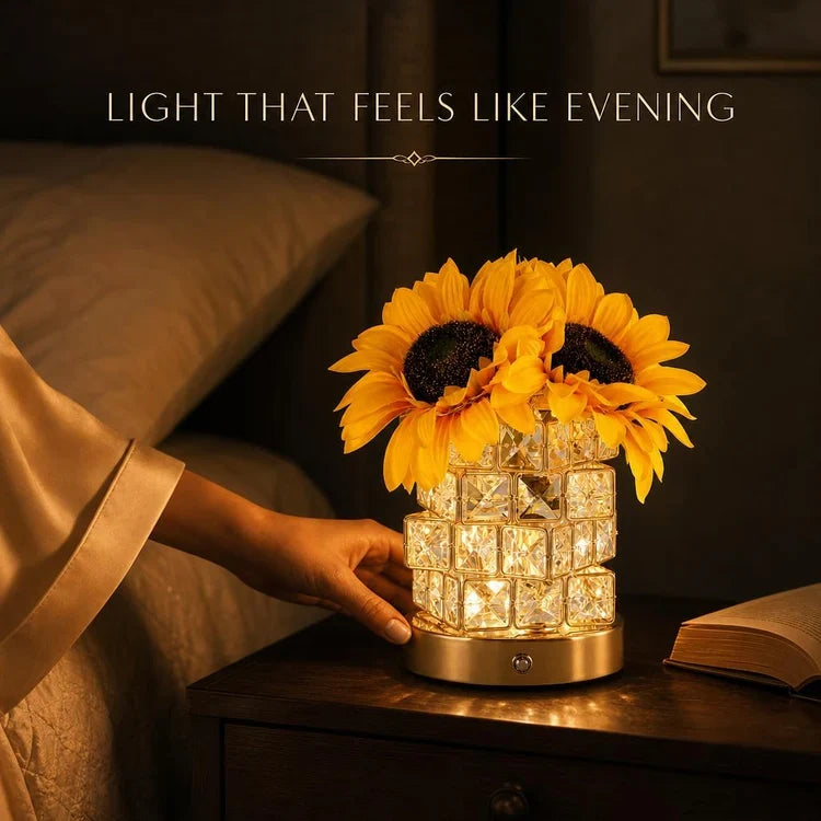 Sonnenblumen-Nachttischlampe
