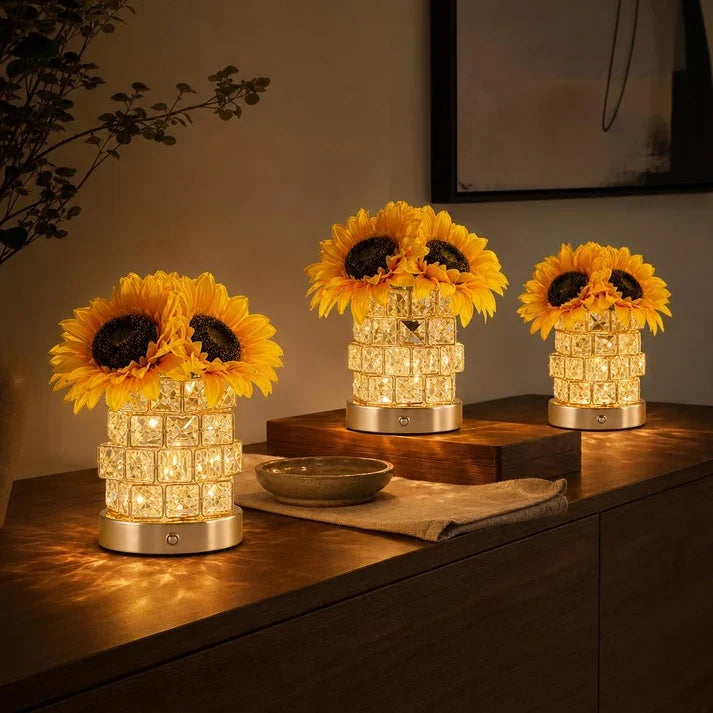 Sonnenblumen-Nachttischlampe