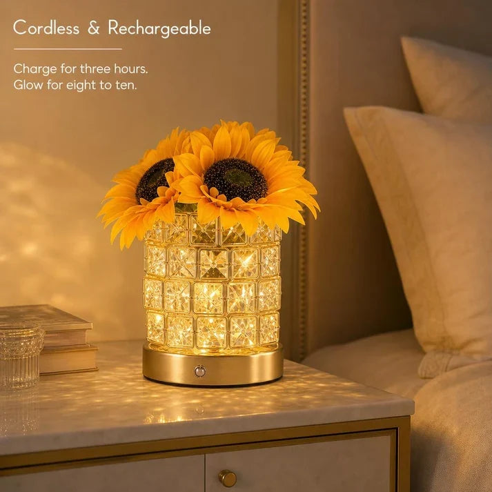 Sonnenblumen-Nachttischlampe
