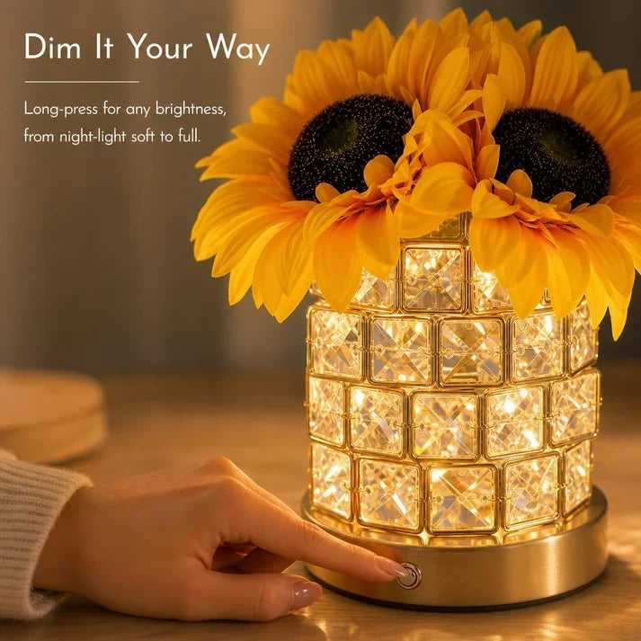 Sonnenblumen-Nachttischlampe