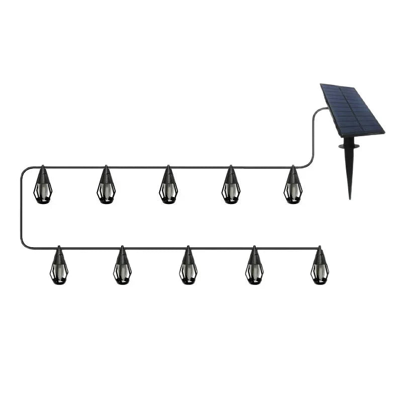 Neue IP65 Solar-LED-Lichterkette, Flammenlampe, wasserdicht, für den Außenbereich, mit Sensor, für Garten, Innenhof und Camping, 360°-Abstrahlwinkel
