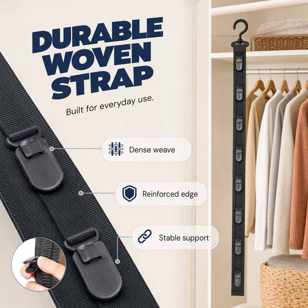Wandmontierter Hutorganizer mit 8 Clips